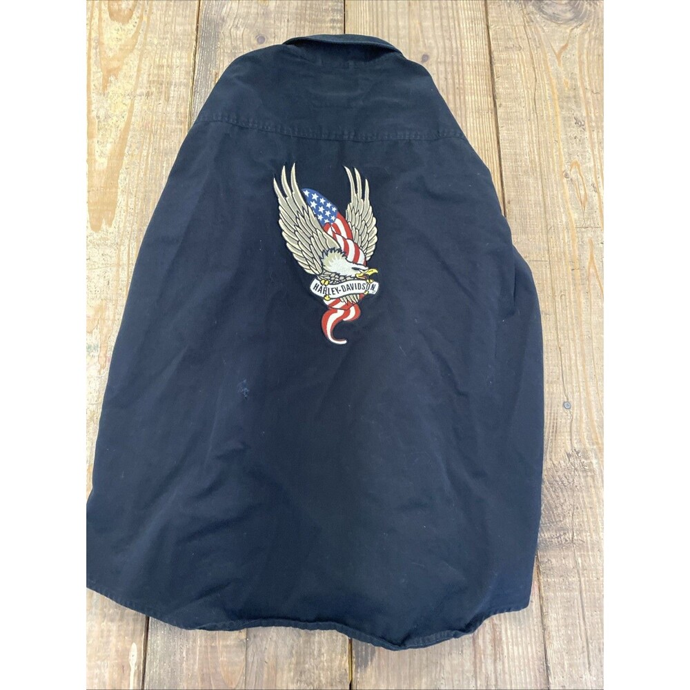 Harley Davidson button-down denim shirt XL w/ embroidered Harley Eagle emblem